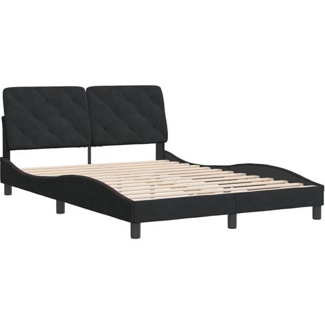 vidaXL Giroletto senza Materasso Nero 140x190 cm in Velluto (1/4)