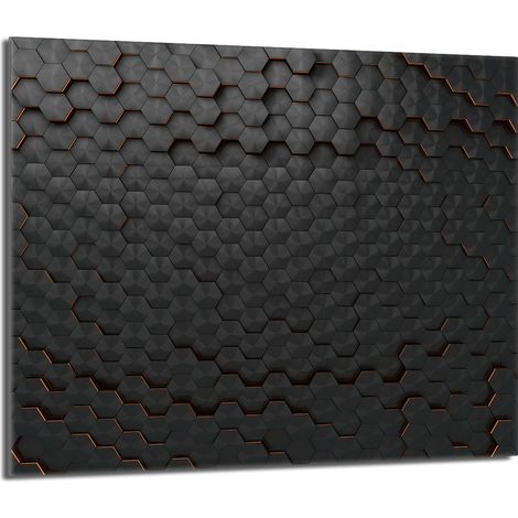 Piastra protettiva in vetro per stufa 60x52 Nero (1/5)