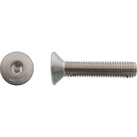 200 Vis Métaux Tête Fraisée 6 Pans Creux FHC 6 x 40 mm - DIN 7991 - Inox A4 - D-Work