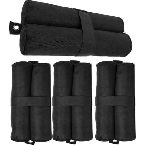 Lot de 4 lestes Black Flag pour tente, à remplir de sable ou pierres, 10 kg par pied, stabilisateurs de tente robustes, poids pour auvents et barnums, accessoires de camping (1/5)