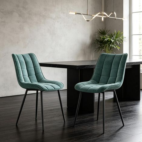 Chaises de loisirs, chaises de salle à manger confortables, chaises rembourrées élégantes, chaises raffinées, chaises design, chaises rembourrées de haute qualité (uniquement avec 2 chaises de salle à (1/5)