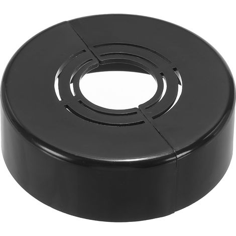 Geschlitzte Wandrosette (0,8 / 1 / 1,3 Zoll) – Runde Rosettenabdeckung aus dickem, zuschneidbarem ABS mit Clip-Befestigungssystem für Wasserleitungen und Armaturen – Schwarz (1/5)