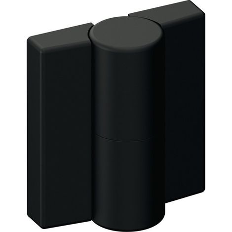 Charnière DIN droite H 52mm W 47mm PA avec insert métallique noir profond, ma HEWI