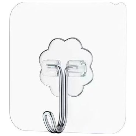 Crochet Adhésif 15kg(Max) Transparent Autocollants Crochet Murale Porte Serviette Pour Accroche Salle de Bain,Cuisine,Plafond,Accrocher,(20 Pièces) (1/5)