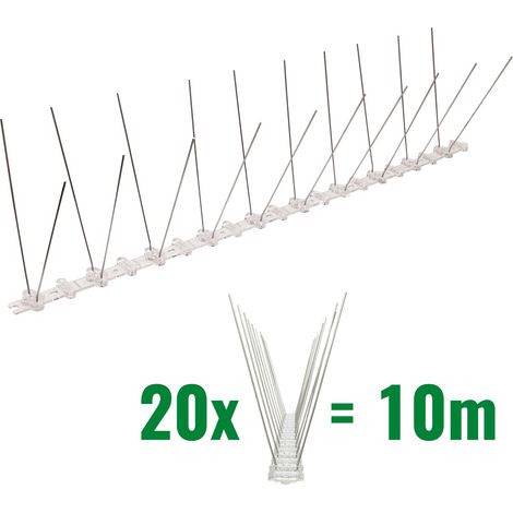 10 metros de Púas antipalomas con base de Policarbonato - 2-hilera de Púas antipalomas la solución de calidad para el control de aves (1/5)