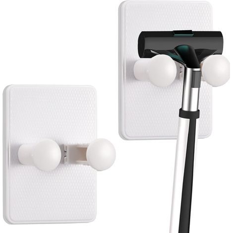 Lot de 2 supports de rasoir pour paroi de douche, crochets de rangement, autocollants imperméables pour manteaux, prises, serviettes, peignoirs (blanc) (1/5)