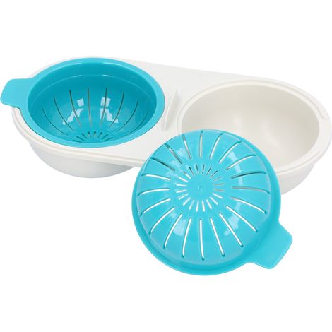 Cuiseur à œufs bleu pour micro-ondes, cuiseur à œufs vapeur alimentaire, cuiseur à œufs, bol à œufs