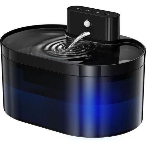 Fontaine à Eau sans Fil pour Chat - Distributeur Automatique d'eau pour Animaux 2.2L Rechargeable avec Détecteur de Mouvement - Fontaine pour Chats d'Intérieur (1/4)