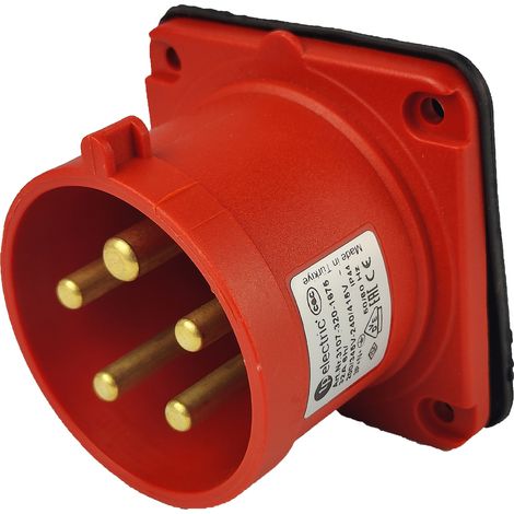 Spina diritta da pannello 5P 32A 400V IP44 75x75 8064 (1/5)