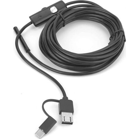 Endoscope USB 3 en 1 Y102, objectif 5,5 mm, 6 LED, câble de 5 m, étanche IP67, caméra d'inspection endoscopique (1/5)