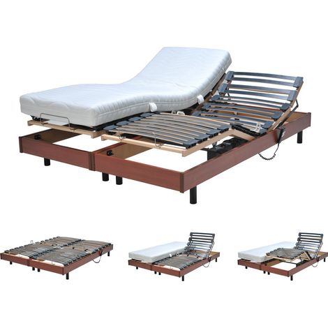 Set aus 2 elektrisch verstellbaren Unterbetten FLEXPUR 80x200 / Kirschbaum/ 200x156x33