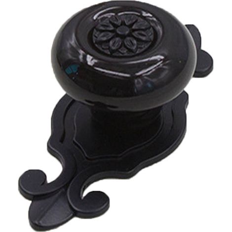 Poignée de tiroir en céramique vintage noire pour porte d'armoire, placard et meuble (Noir Noir) (1/3)