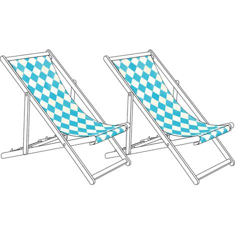 Ersatzstoff für Sonnenliege 2er Set ANZIO/AVELLINO 113 x 44 cm Blau