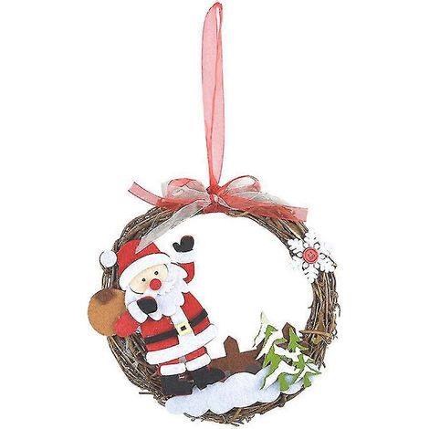 Couronne de Noël, couronne tressée, couronne à suspendre à la porte d'entrée, décorations de Noël