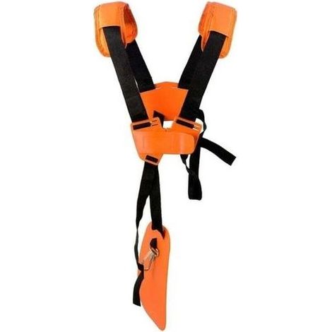 pair Harnais Débroussailleuse- Bandoulière Double - Harnais de Doudeuse- pour Débroussailleuse, Tronçonneuse et Tondeuse à Gazon Compatible avec Stihl FS, Taille-Bordures série km,Orange (1/4)