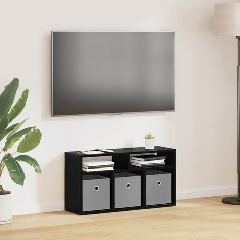 vidaXL Lowboard con cassetto Rovere Nero 72 x 22,5 x 38 cm
