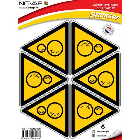 Planche 6 Pictogrammes Triangle 100mm - Danger Cisaillement - 4242088