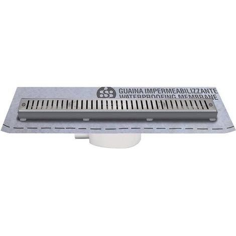 CANALETTA PER DOCCIA CON GRIGLIA cm 55 x 5,2 x 5 + 55 x 4,6 x 3,3
