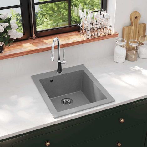 Granitspüle Einzelbecken Grau (1/5)