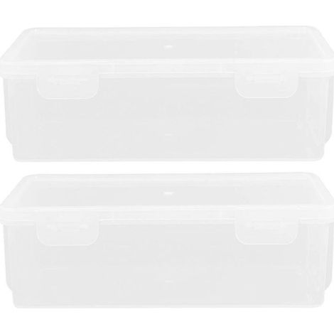 Lot de 2 boîtes de rangement pour condiments et pain, avec compartiments hermétiques pour toasts.-19.00X9.50X6.00CM (1/4)