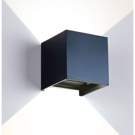 Luminaire mural LED moderne 12W, applique extérieure étanche, angle réglable, boîtier en aluminium, noir 4000K, éclairage de façade résistant aux intempéries. (1/5)