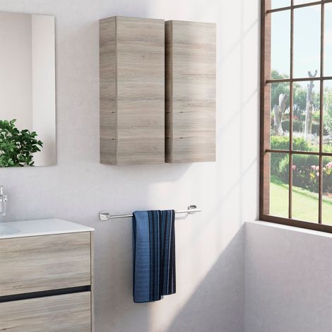 Inda - Pensile bagno con anta DX e ripiano 30x80 cm - Abete (1/3)
