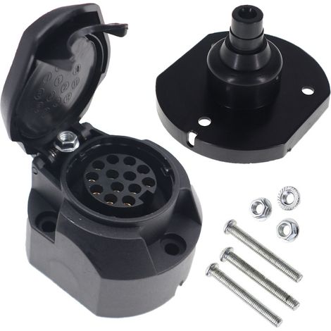 Enchufe de remolque de 13 pines con sello de goma, conector macho y hembra impermeable de 12 V para camión, caravana, coche, barco