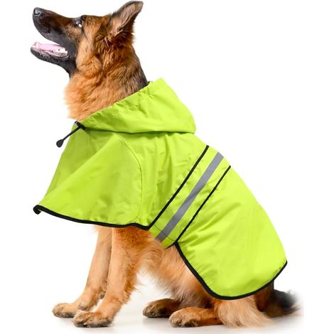 pièce - Imperméable pour chien - Couverture intégrale - Imperméable et respirant - Bandes réfléchissantes et fermetures réglables - Idéal par temps de pluie - Convient aux chiens de toutes tailles - T (1/5)