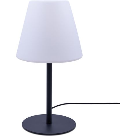 Paco Home Luminaria Ext. Int.  Lámpara Exterior E27 Moderna Salón Impermeable IP44 E27  Antracita-blanco,  Lámpara de mesa + Bombilla