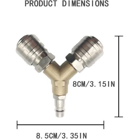 Compresseur d'air, raccord d'air comprimé bidirectionnel avec deux accessoires, raccord de compresseur d'air rose 1/4 pouce, distributeur d'air comprimé Latón, distributeur d'air en Y (1/3)