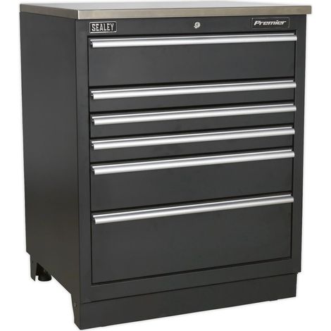 Sealey Modular Floor Cabinet 6 Drawer 775mm Heavy-Duty APMS03