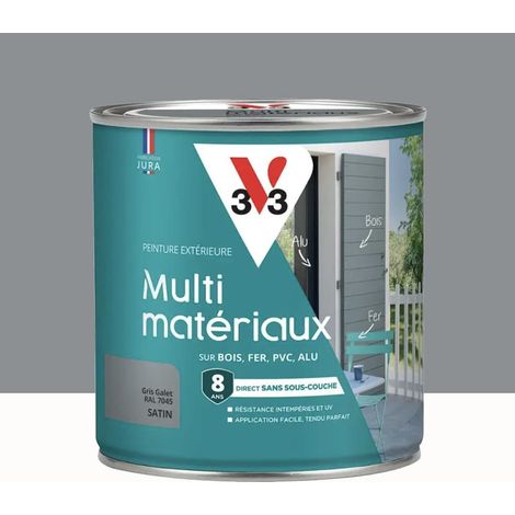 Peinture extérieure V33 Multi-matériaux Satin Gris galet 0,5 L (1/2)