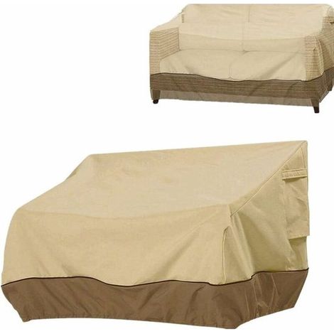 Telo di copertura per panchina da giardino, copertura protettiva per mobili da giardino, protegge i tuoi mobili, impermeabile, resistente ai raggi UV, 223 x 83 x 84 cm, beige (1/5)