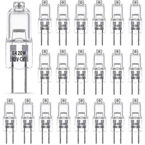 Ampoule halogène G4 12 V 10 W, ampoule G4, ampoule halogène G4 à intensité variable, blanc chaud 3000 K, sans scintillement (1/5)
