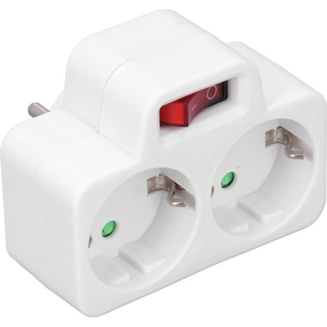Adaptateur prise européenne lumineux avec interrupteur 2P étanche 16A 250V convertisseur standard (1/5)
