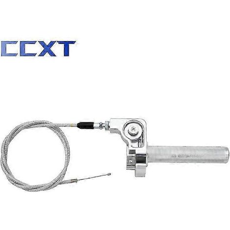Poignées de guidon universelles 22 mm pour moto, câble d'accélérateur, poignées d'accélérateur à rotation rapide CNC pour Honda CRF, CR, XR, CBR, Yamaha, Suzuki, KTM, coudes et poignets (argenté, lot (1/5)