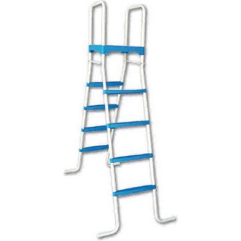 Echelle double symétrique Toi PLATEFORME 2x4 marches laquée epoxy pour piscine hors-sol (1/3)
