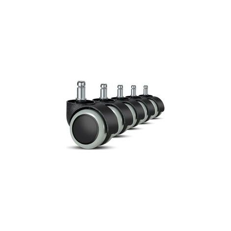 Confezione da 5 ruote per sedia da ufficio 11 mm / 22 mm di ricambio per pavimenti duri per sedie da gaming, sedie girevoli, Fl