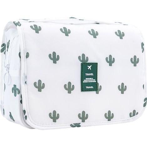Sac De Toilette - 1 Compartiment Principal + 2 Poches Extérieures - Accroche Porte/Barre De Douche - 25 x 15 x 10 cm - 1 Pièce (1/5)