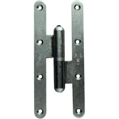 Paumelle PICARDE bouts ronds acier zingué avec bague laiton 190 x 70 mm gauche - TORBEL INDUSTRIE