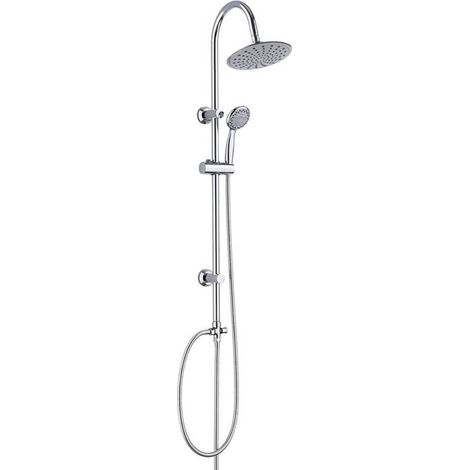 Colonne Barre de douche chromee Tête douchette 4 jets entraxe reglable (1/3)