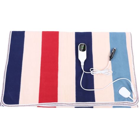 Couverture Chauffante Voiture Flanelle 3 Niveaux 9 Réglages Portable Électrique Plaid Auto Hiver SUV Camping 150x120cm (1/5)