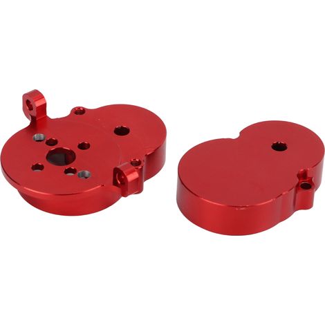 Boîtier de boîte de vitesses arrière, accessoire pour camion RC, boîtier de boîte de vitesses en métal pour camion WPL D12, rouge (1/5)
