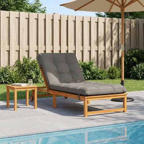vidaXL Cuscino per Lettino VIANEN 100% Poliestere Grigio