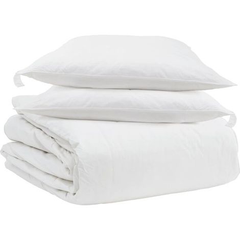 Ensemble trois pièces housse de couette et taie d'oreiller en duvet de canard blanc (1/5)