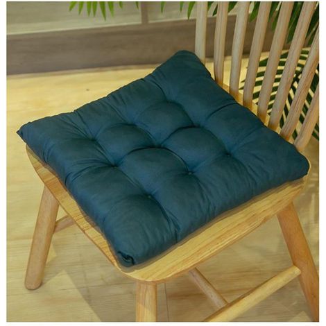 Coussin De Siege Carré - Tissu Velours Doux - Pour Chaise De Salle À Manger Bureau Extérieur Patio - Vert Armée - 2 Pièces (1/3)