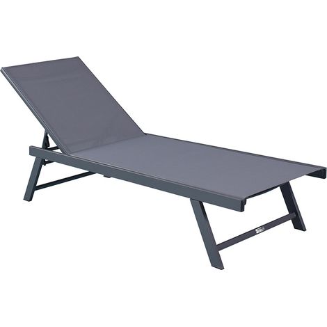 NAILEA Gartenliege – Anthrazit oder Weiß, Stahl, Polyester (192 x 60 x 32–96 cm) verstellbare Rückenlehne und zeitloses Design gartenliege stahl polyester (1/5)
