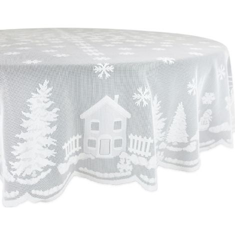 Nappe de table en dentelle vintage pour Noël, décoration de table en dentelle, ornements de Noël festifs