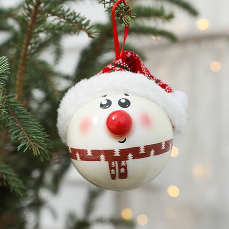 Boule De Noel Blanc, Pendentif Decoratif Noel 8 Cm, Ornements Arbre De Noel En PVC, Decoration Fete Hiver (1/5)