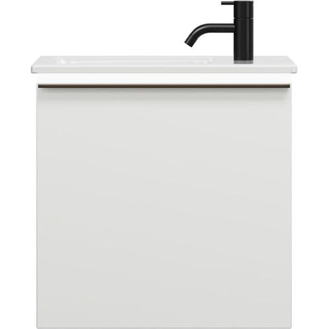 burgbad Eqio Slim lavabo en céramique avec meuble sous-lavabo et